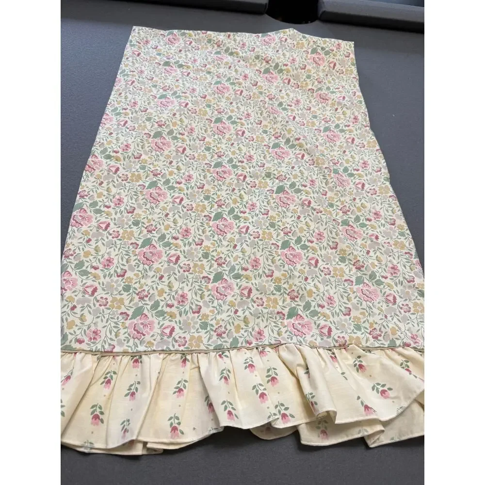 Vintage Floral Ruffle Standard Pillowcases Cottagecore Shabby Chic Set Of 2